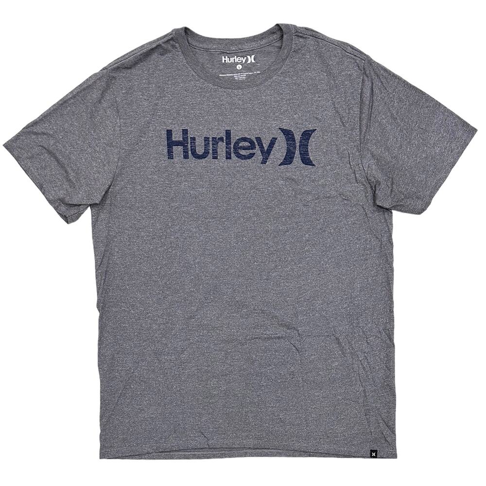 Hurley Men's One and Only Graphic Logo Short Sleeve Tee T-Shirt in Heather Grey